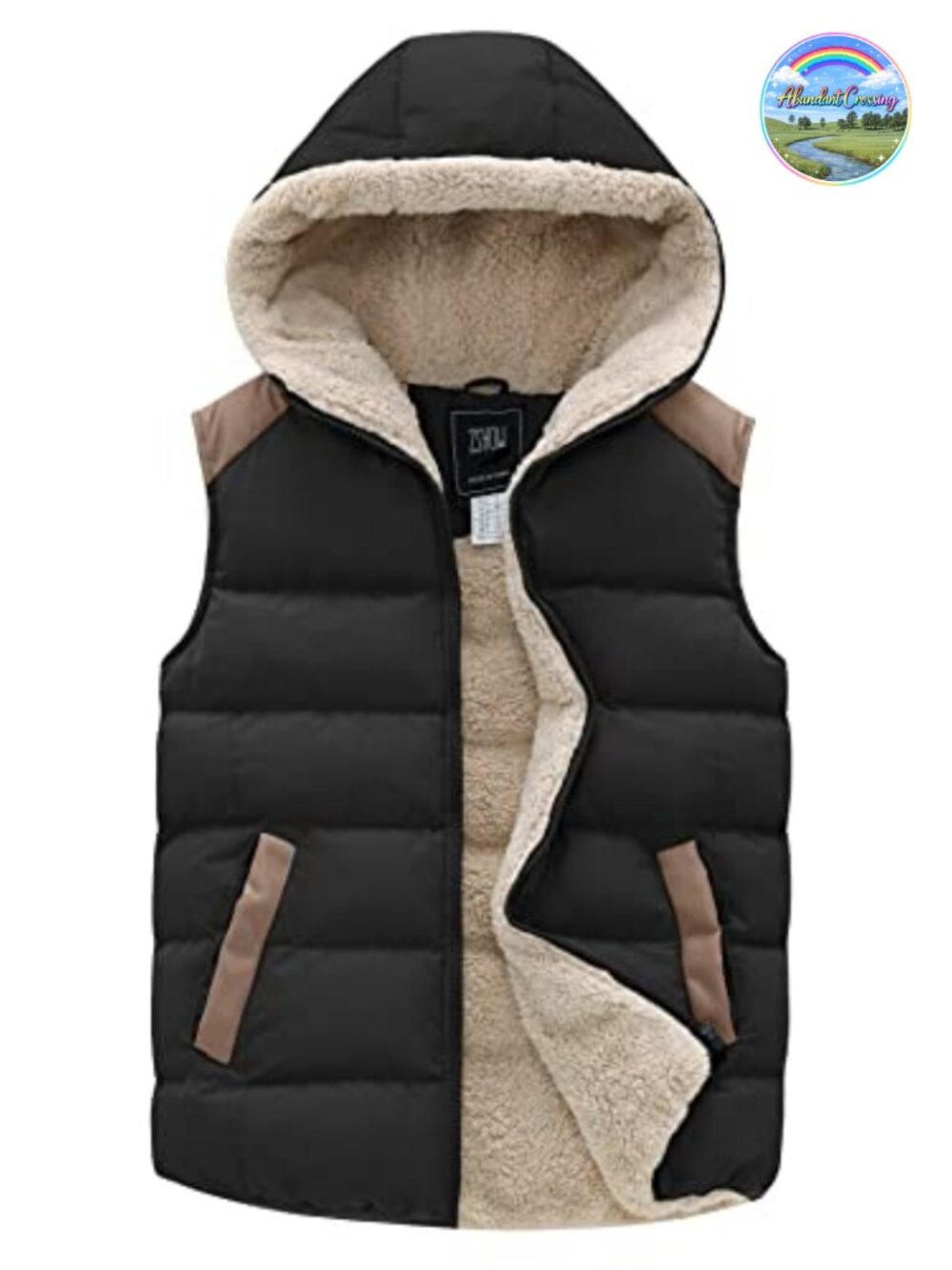 Women's Quilted Winter Puffer Vest Hooded Fleece Lined Sleeveless